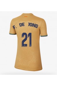 Barcelona Frenkie de Jong #21 Fotballdrakt Borte Klær Dame 2022-23 Korte ermer
